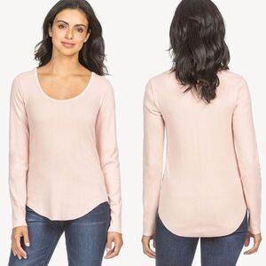 Lilla P Back Seam Scoop Neck Long Sleeve Top